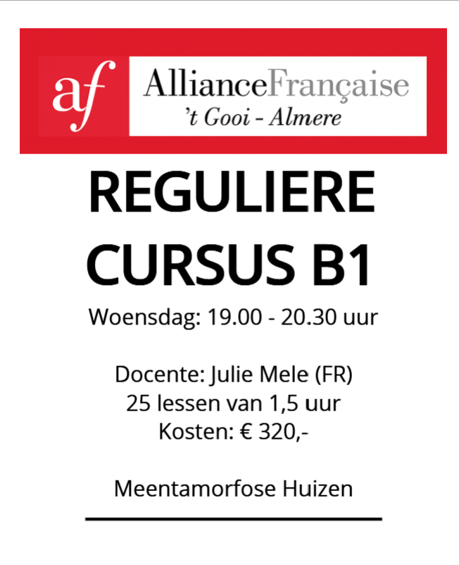 B1 Meentamorfose woensdag 19:00-20:30 seizoen 26-27