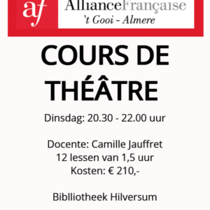 Cours de Théâtre Bibliotheek Hilversum dinsdag 20:30-22:00 seizoen 25-26